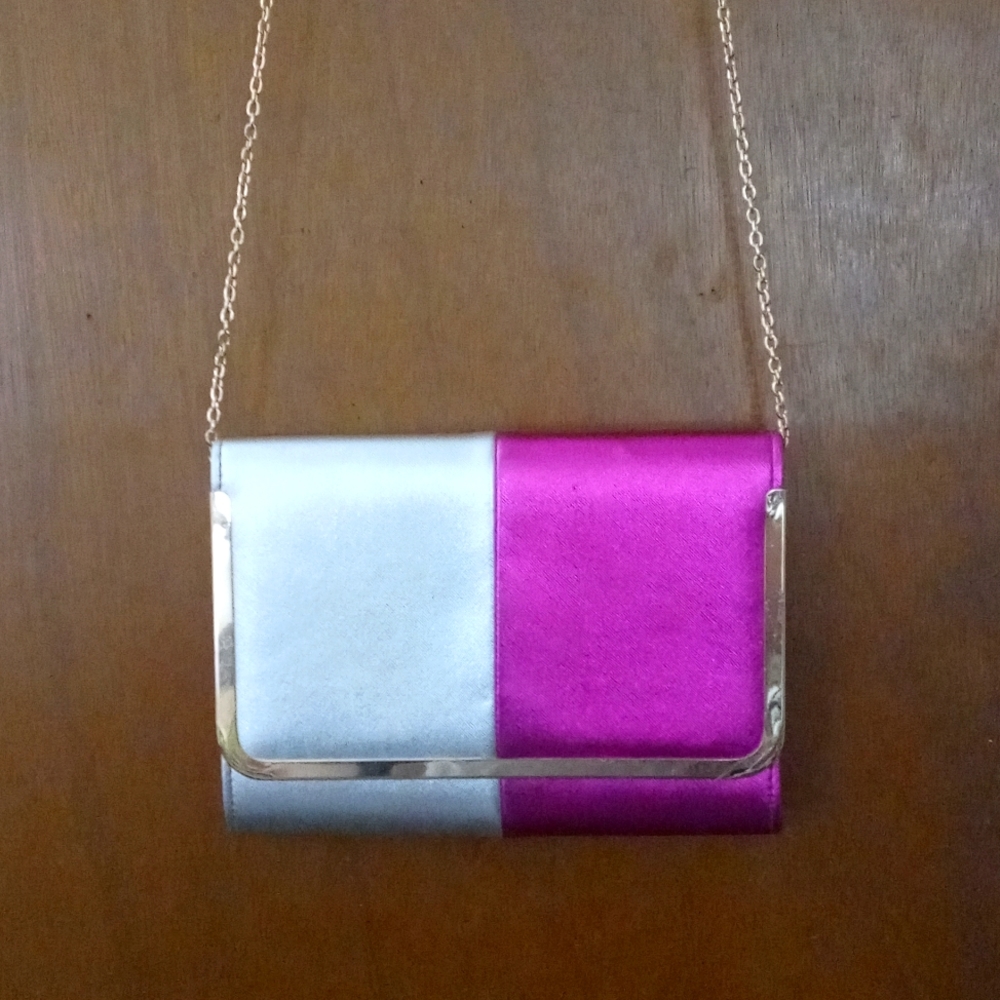 💗💗 GORGEOUS TWO TONED METALLIC CROSS BODY PURSE 💓💓